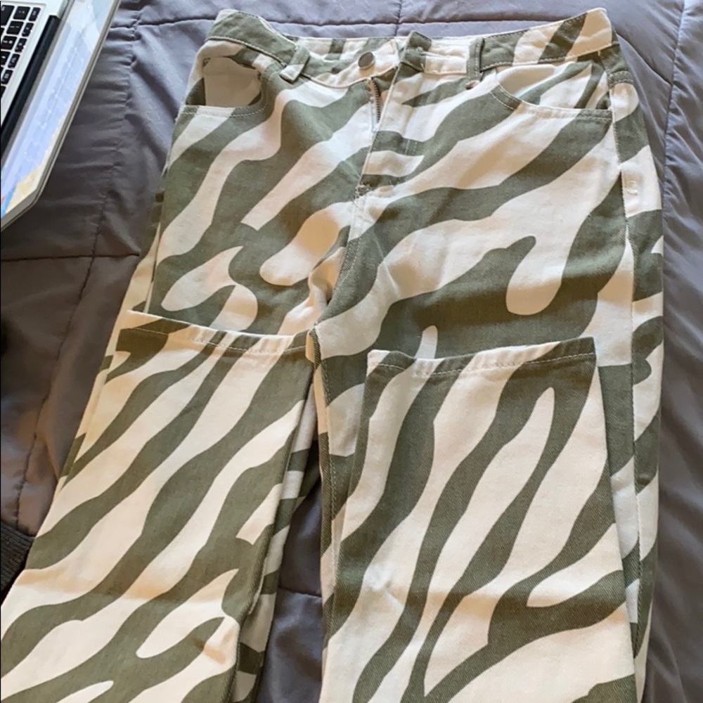 zebra print pants